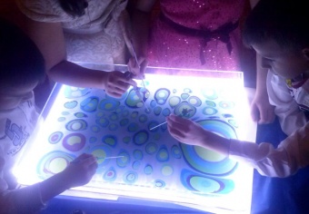 Интерактивный стол для рисования на воде